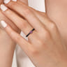 Enamel - 14K Yellow Gold Amethyst Cocktail Stackable with Black Enamel