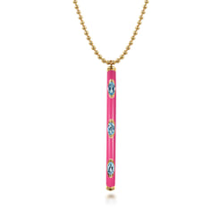 Enamel---14K-Yellow-Gold-Blue-Topaz-Bar-Necklace-with-Fuchsia-Enamel1
