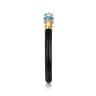 Enamel - 14K Yellow Gold Blue Topaz Open Stackable with Black Enamel
