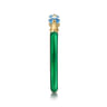 Enamel - 14K Yellow Gold Blue Topaz Open Stackable with Chrome Green Enamel