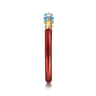 Enamel - 14K Yellow Gold Blue Topaz Open Stackable with Chrome Red Enamel