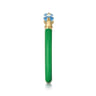 Enamel - 14K Yellow Gold Blue Topaz Open Stackable with Emerald Green Enamel