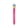 Enamel - 14K Yellow Gold Blue Topaz Open Stackable with Fuchsia Enamel