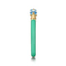 Enamel - 14K Yellow Gold Blue Topaz Open Stackable with Mint Green Enamel