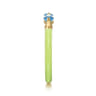 Enamel - 14K Yellow Gold Blue Topaz Open Stackable with Neon Yellow Enamel