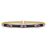 Enamel - 14K Yellow Gold Bujukan Amethyst Split Bangle with Black Enamel
