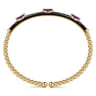 Enamel - 14K Yellow Gold Bujukan Amethyst Split Bangle with Black Enamel