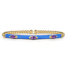 Enamel - 14K Yellow Gold Bujukan Amethyst Split Bangle with Blue Enamel