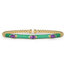 Enamel - 14K Yellow Gold Bujukan Amethyst Split Bangle with Mint Green Enamel