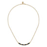 Enamel - 14K Yellow Gold Bujukan Bar Necklace with Black Enamel
