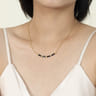 Enamel - 14K Yellow Gold Bujukan Bar Necklace with Black Enamel