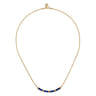 Enamel - 14K Yellow Gold Bujukan Bar Necklace with Chrome Blue Enamel