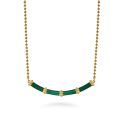 Enamel---14K-Yellow-Gold-Bujukan-Bar-Necklace-with-Chrome-Green-Enamel1