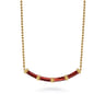 Enamel - 14K Yellow Gold Bujukan Bar Necklace with Chrome Red Enamel