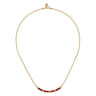 Enamel - 14K Yellow Gold Bujukan Bar Necklace with Chrome Red Enamel