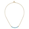 Enamel - 14K Yellow Gold Bujukan Bar Necklace with Dusk Blue Enamel