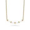 Enamel - 14K Yellow Gold Bujukan Bar Necklace with White Enamel