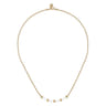 Enamel - 14K Yellow Gold Bujukan Bar Necklace with White Enamel