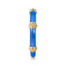 Enamel - 14K Yellow Gold Bujukan Bar Split Stackable with Blue Enamel