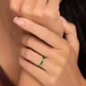 Enamel - 14K Yellow Gold Bujukan Bar Split Stackable with Chrome Green Enamel