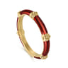 Enamel - 14K Yellow Gold Bujukan Bar Split Stackable with Chrome Red Enamel