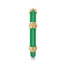 Enamel - 14K Yellow Gold Bujukan Bar Split Stackable with Emerald Green Enamel