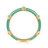Enamel - 14K Yellow Gold Bujukan Bar Split Stackable with Mint Green Enamel