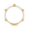 Enamel - 14K Yellow Gold Bujukan Bar Split Stackable with White Enamel