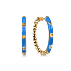 Enamel---14K-Yellow-Gold-Bujukan-Beads-Classic-Hoop-Pyramid-Earrings-with-Blue-Enamel1