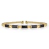 Enamel - 14K Yellow Gold Bujukan Beads Split Bangle Bracelet with Black Enamel