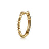 Enamel - 14K Yellow Gold Bujukan Beads and Bar Split Classic Hoop with Black Enamel