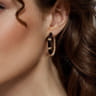 Enamel - 14K Yellow Gold Bujukan Beads and Bar Split Classic Hoop with Black Enamel