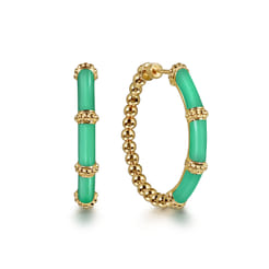 Enamel---14K-Yellow-Gold-Bujukan-Beads-and-Bar-Split-Classic-Hoop-with-Mint-Green-Enamel1