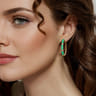 Enamel - 14K Yellow Gold Bujukan Beads and Bar Split Classic Hoop with Mint Green Enamel