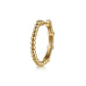 Enamel - 14K Yellow Gold Bujukan Beads and Bar Split Classic Hoop with White Enamel