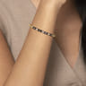Enamel - 14K Yellow Gold Bujukan Beads and Diamond Split Bangle Bracelet with Black Enamel - 0.22 ct