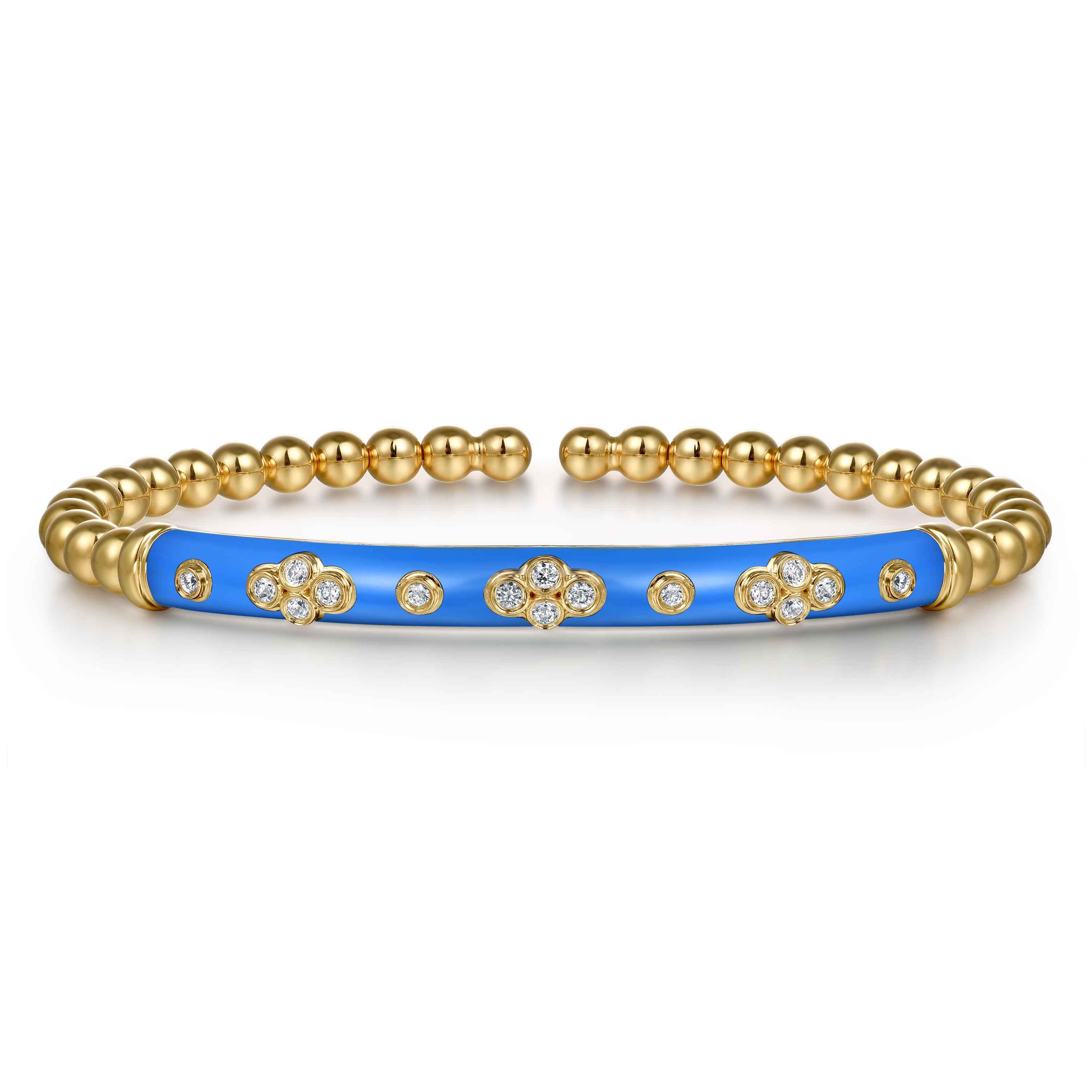 All Blued ROUND BRACELET CARVED（GOLD） 14k Yellow Gold Bujukan Cuff Bracelet. SKU: BG5054EC57Y45JJ