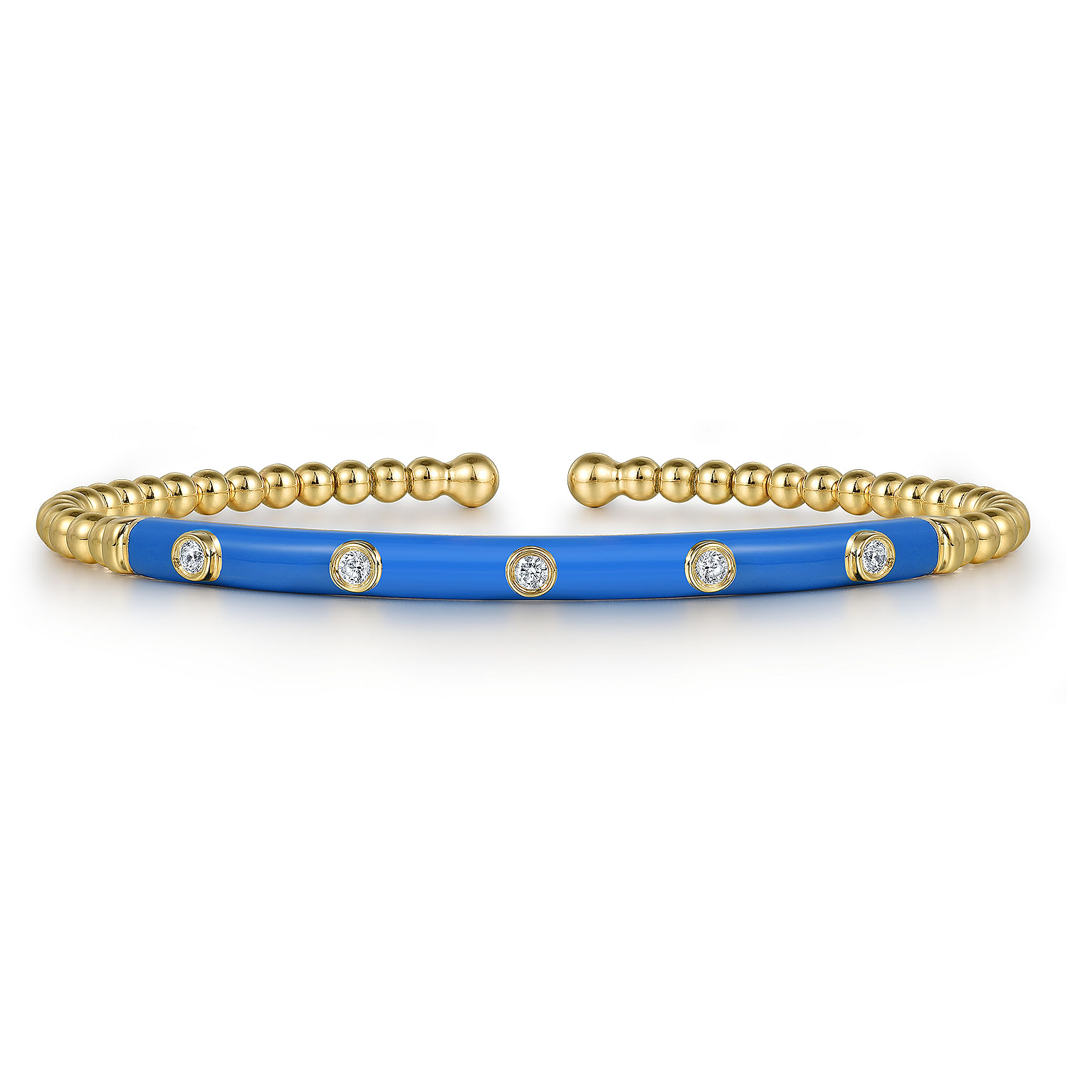 Enamel---14K-Yellow-Gold-Bujukan-Beads-and-Diamond-Split-Bangle-with-Blue-Enamel1