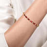Enamel - 14K Yellow Gold Bujukan Beads and Diamond Split Bangle with Chrome Red Enamel - 0.15 ct