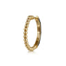 Enamel - 14K Yellow Gold Bujukan Beads and Diamond Split Classic Hoop with Black Enamel - 0.18 ct