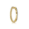 Enamel - 14K Yellow Gold Bujukan Beads and Diamond Split Classic Hoop with Chrome Blue Enamel - 0.1 ct