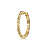 Enamel - 14K Yellow Gold Bujukan Beads and Diamond Split Classic Hoop with Chrome Red Enamel - 0.1 ct