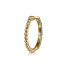 Enamel - 14K Yellow Gold Bujukan Beads and Diamond Split Classic Hoop with Dusk Blue Enamel - 0.18 ct