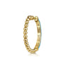 Enamel - 14K Yellow Gold Bujukan Beads and Diamond Split Classic Hoop with Dusk Blue Enamel - 0.1 ct