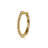 Enamel - 14K Yellow Gold Bujukan Beads and Diamond Split Classic Hoop with White Enamel - 0.18 ct
