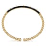 Enamel - 14K Yellow Gold Bujukan Beads and Pyramid Split Bangle with Black Enamel