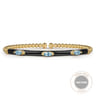 Enamel - 14K Yellow Gold Bujukan Blue Topaz Split Bangle with Black Enamel
