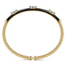 Enamel - 14K Yellow Gold Bujukan Blue Topaz Split Bangle with Black Enamel