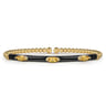 Enamel - 14K Yellow Gold Bujukan Citrine Split Bangle with Black Enamel