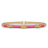 Enamel - 14K Yellow Gold Bujukan Citrine Split Bangle with Fuchsia Enamel